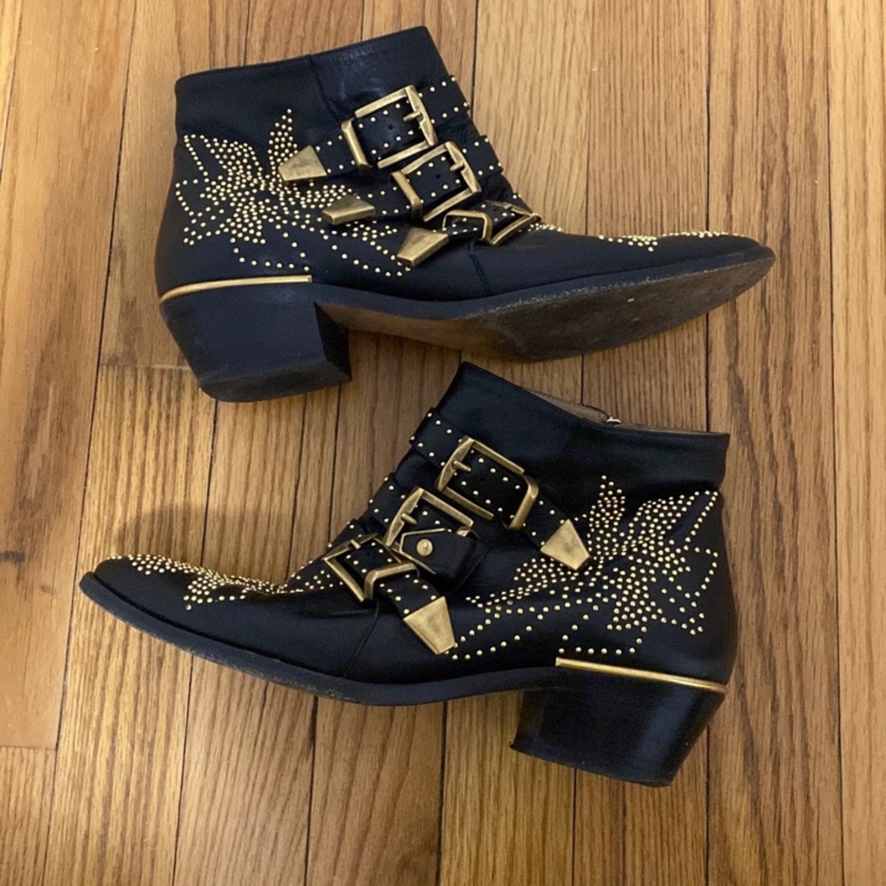 Chloe Susanna Black Studded Boot Authentic